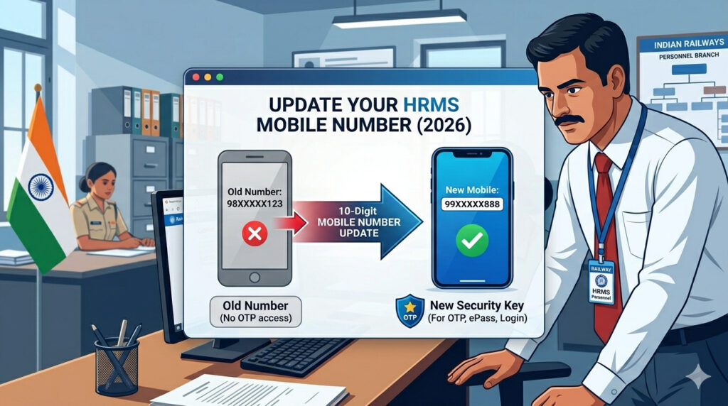 Change Mobile Number in Railway HRMS